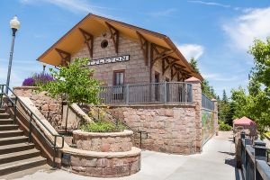 Downtown Littleton light rail station in the Summer
